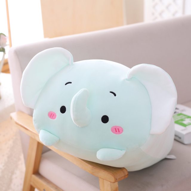 Mint Elephant Loaf Pillow Plush