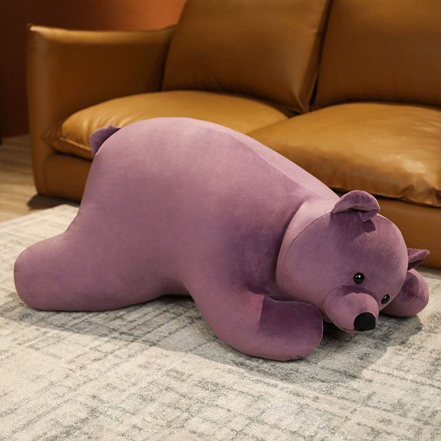 Lazy Purple Bear Cuddle Cushion (90cm)