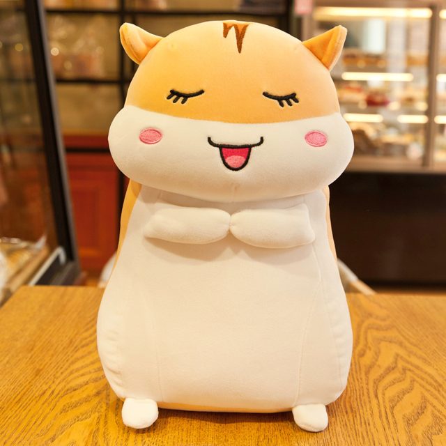 Golden Hamster Plush With Sleepy Face