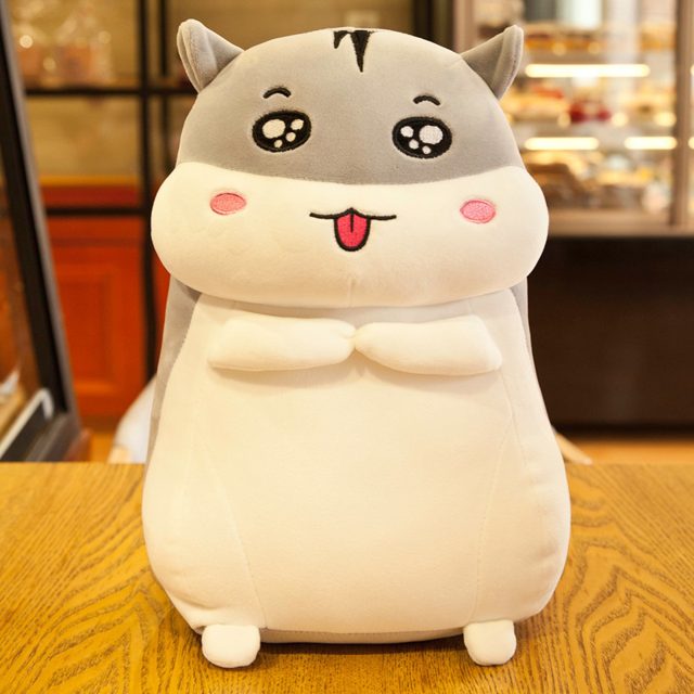Grey Hamster Plush With Tongue Out