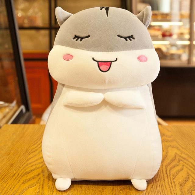 Grey Hamster Plush With Happy Smile โ photo 2