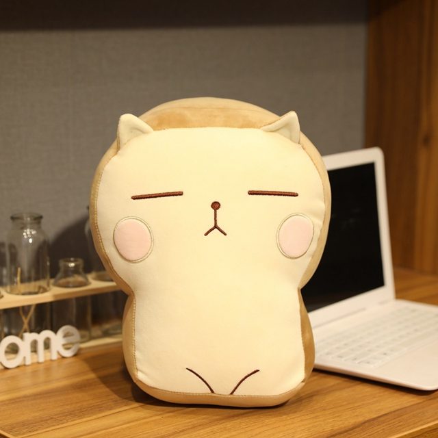 Blush Toast-Cat Cushion Plush