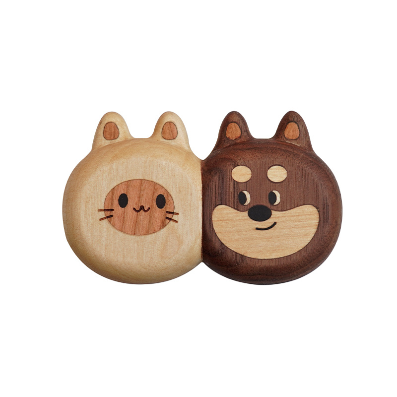Wooden Cat-Face Palm Massage Worry Stones — photo 2