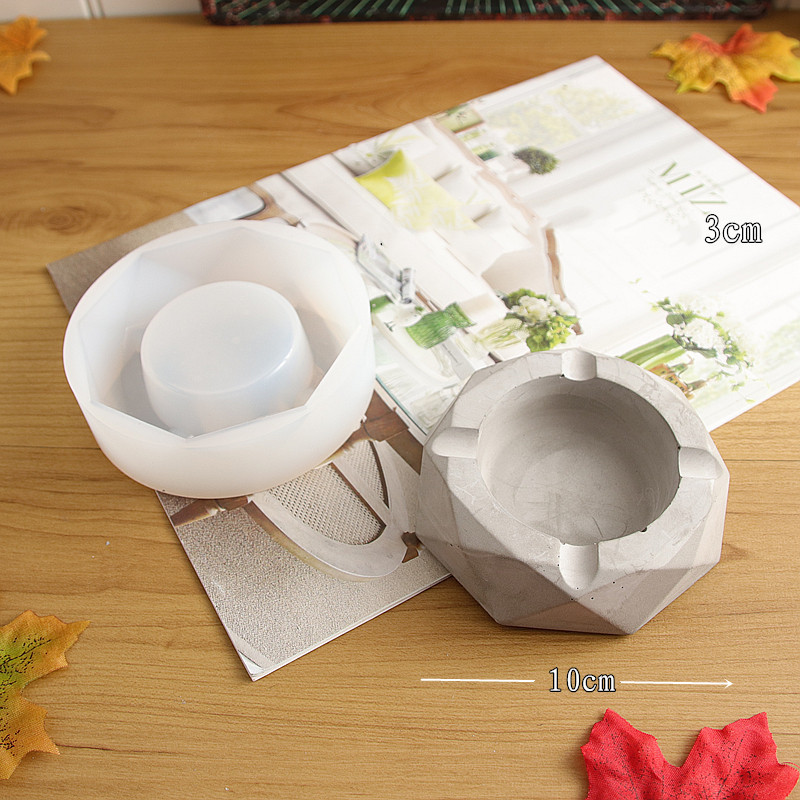 Faceted Ashtray Silicone Mold for Concrete & Resin