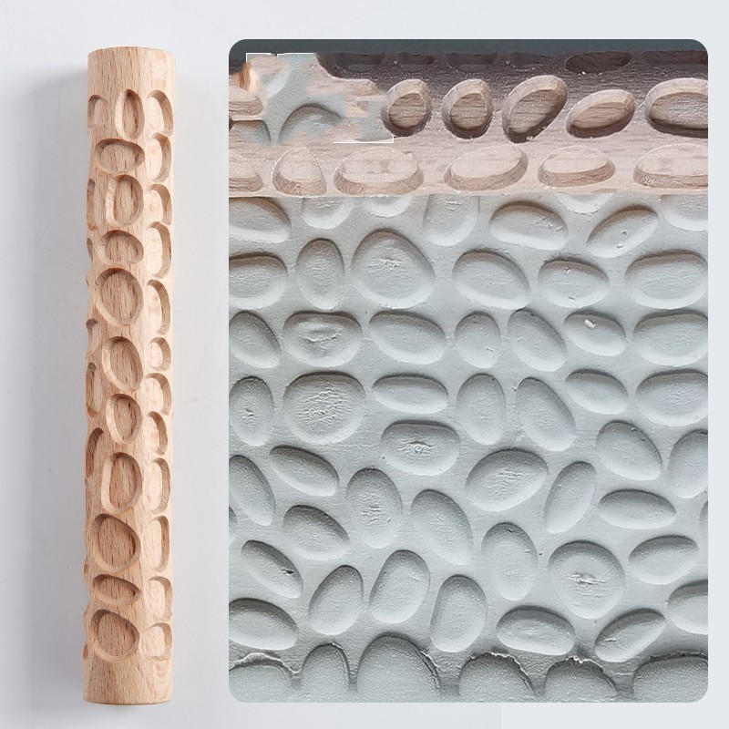Snowflake Textured Wooden Embossing Rolling Pin โ photo 5