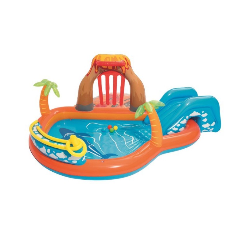 Volcano Water Play Center Pool with Slide