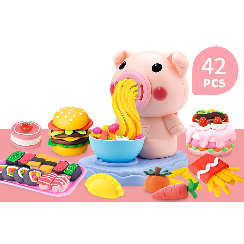 Pig Noodle-Maker Clay Play Set, 32 Pieces โ photo 3