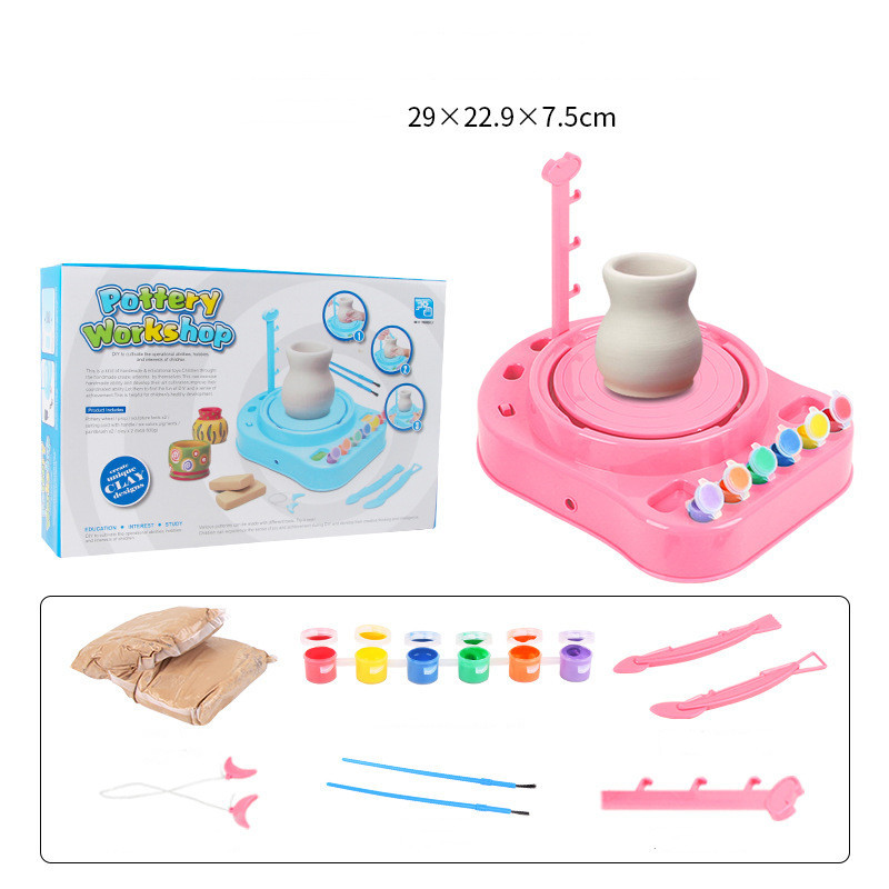 Kids Pottery Wheel Workshop Kit with Clay & Paints โ photo 3
