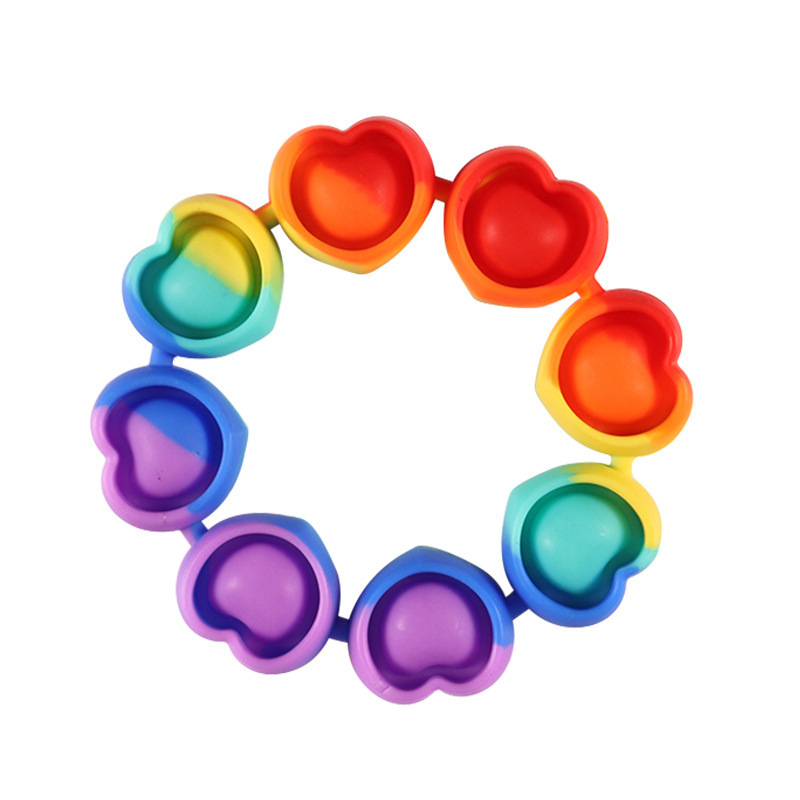 Rainbow Heart Pop Fidget Bracelet
