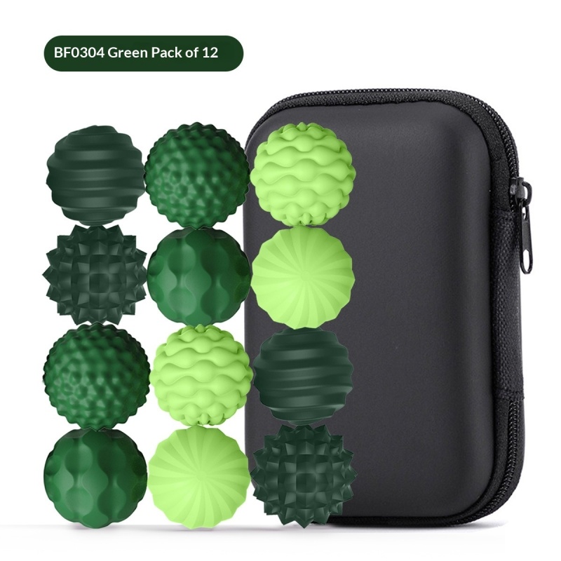 Textured Silicone Sensory Massage Ball Set, 12 Pack