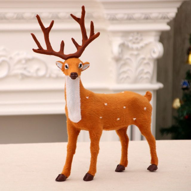 Furry Standing Sika Deer Figure, 25cm โ photo 2