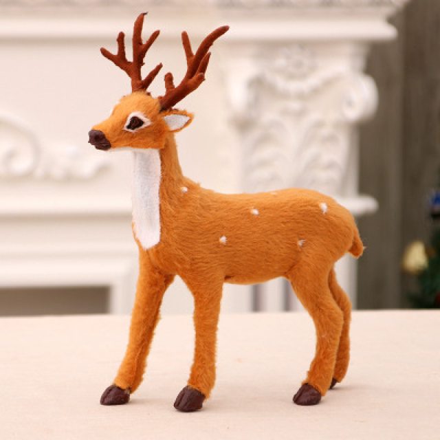 Furry Standing Sika Deer Figure, 25cm โ photo 3