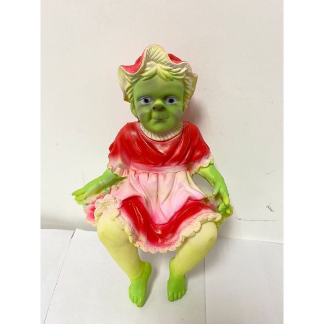 Creepy-Cute Green Christmas Baby Figure โ photo 3