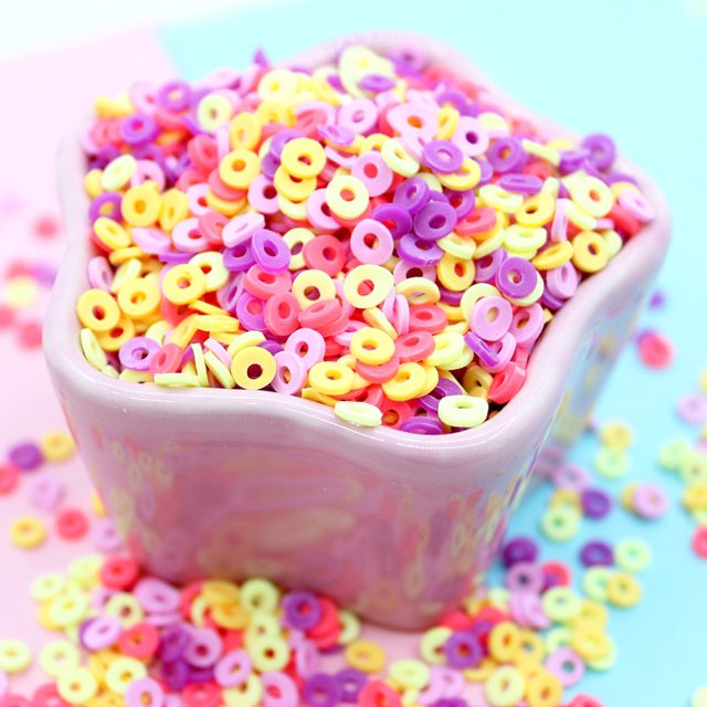 Pastel Ring Polymer Clay Sprinkles, 100g
