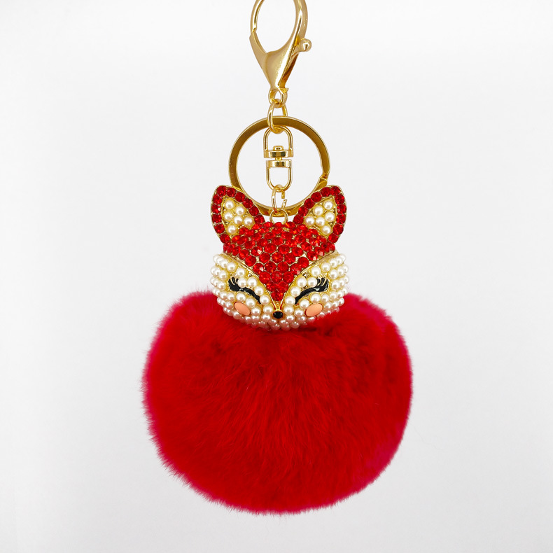 Fluffy Cat Rhinestone Pom Keychain โ photo 5
