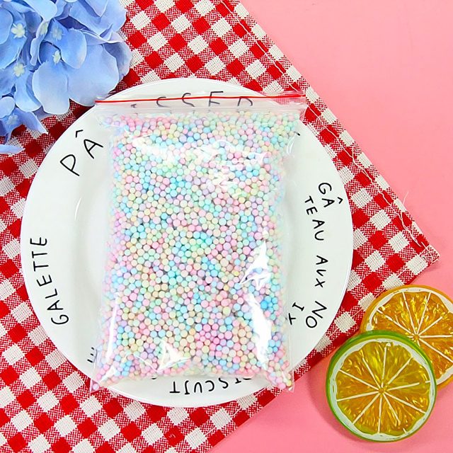 Pastel Rainbow Foam Beads for Slime