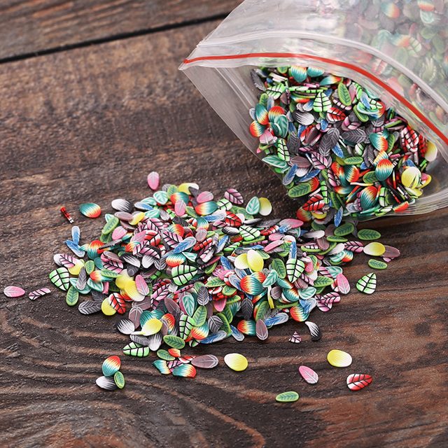 Leaf Polymer Clay Sprinkles, 1000pc