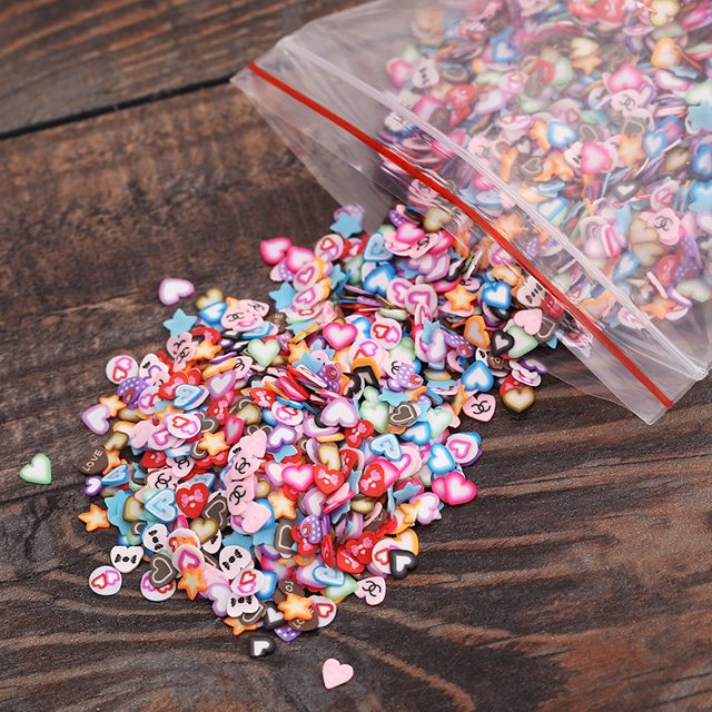 Hearts & Stars Polymer Clay Sprinkles, 1000pc