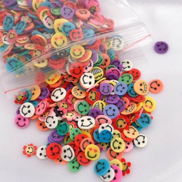 Smiley Face Polymer Clay Sprinkles, 1000pc