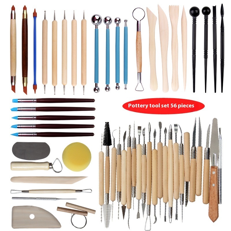 Pottery & Clay Sculpting Tool Set, 56 Pieces