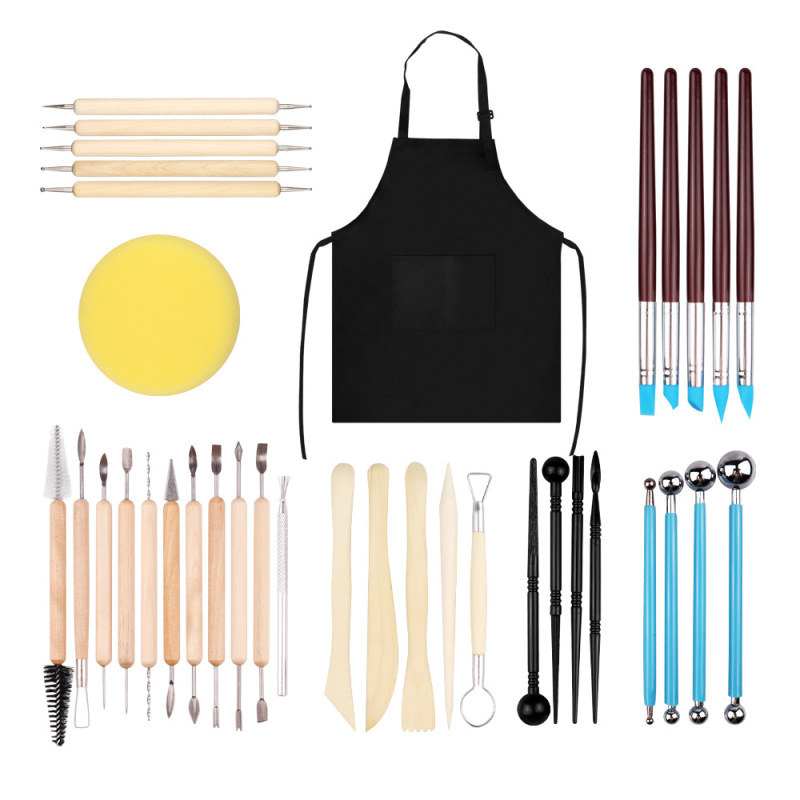 Pottery & Clay Sculpting Tool Set with Apron โ photo 2