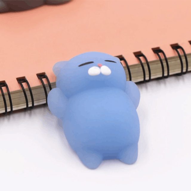 Sleepy Blue Kitty Mochi Squishy
