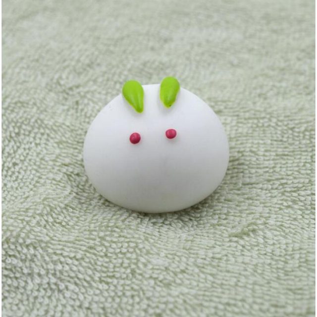 Green-Eared White Bunny Mochi Squishy