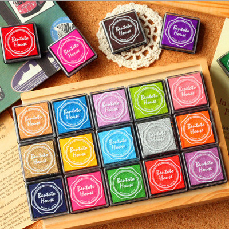 20-Color Craft Ink Pad Set with Sponge Daubers & Stencils โ photo 3