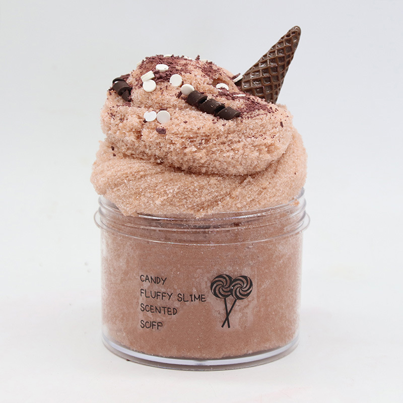Chocolate Ice Cream Cloud Slime with Sprinkles