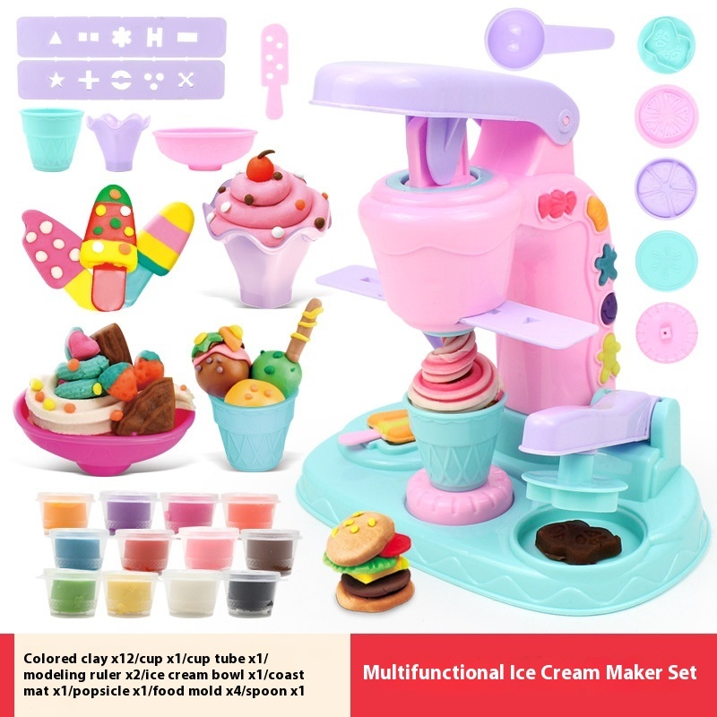 Ice Cream Maker Clay Play Set with Molds & Colors