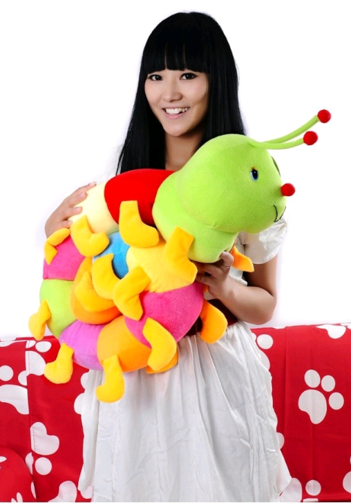 Rainbow Caterpillar Plush Pillow