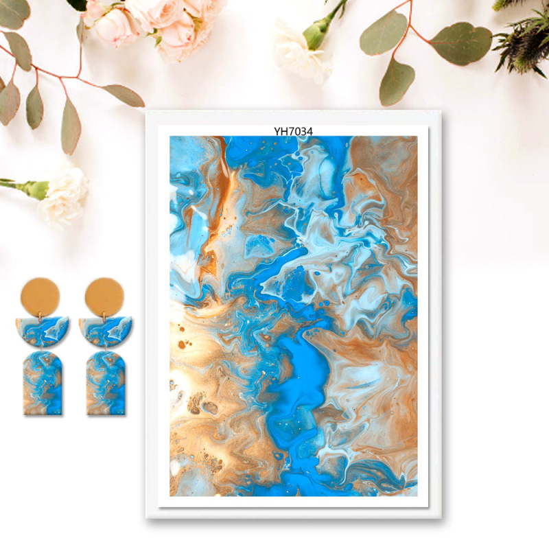 Marbled Polymer Clay Statement Earrings — photo 3