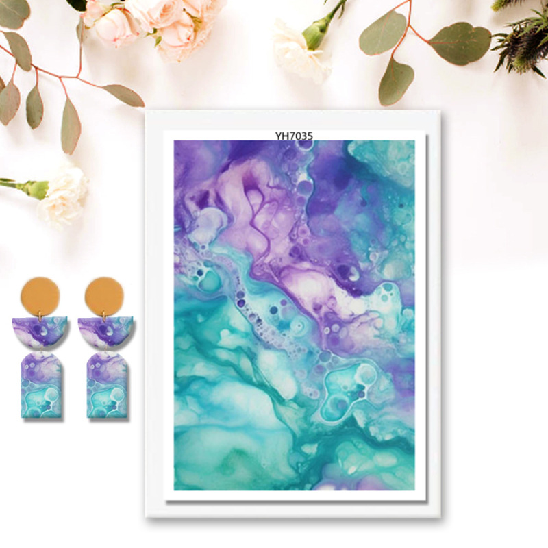 Marbled Polymer Clay Statement Earrings — photo 4