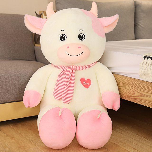 Pink Heart Scarf Cow Plush โ photo 2