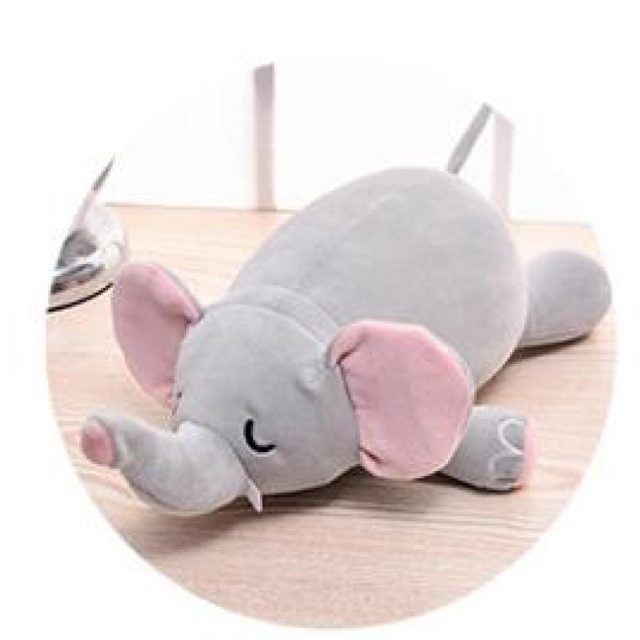 Sleepy Grey Elephant Body-Pillow Plush