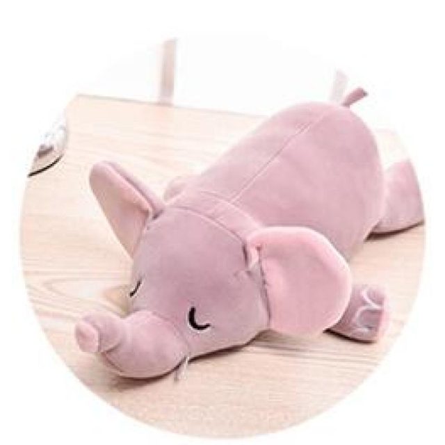 Sleepy Pink Elephant Body-Pillow Plush