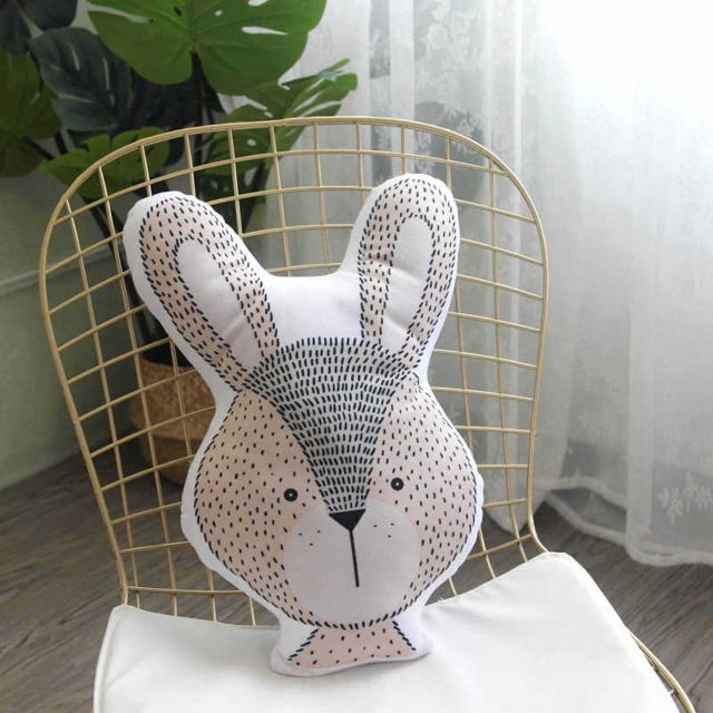Nordic Sketch Bunny Cushion