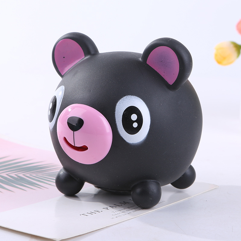 Tongue-Out Black Bear Squeeze Toy