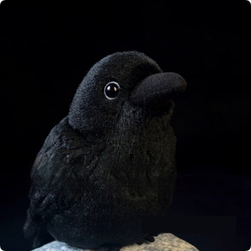 Realistic Black Crow Plush
