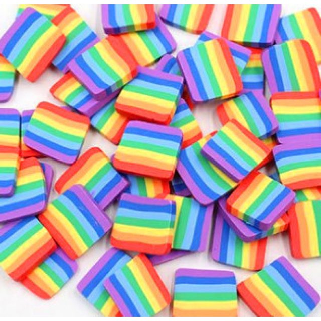 Rainbow Stripe Clay Slices
