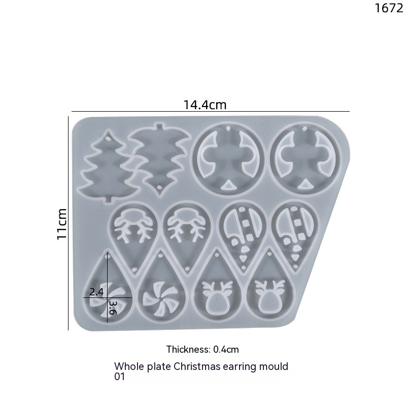 Christmas Earring Silicone Mold, Tree & Reindeer