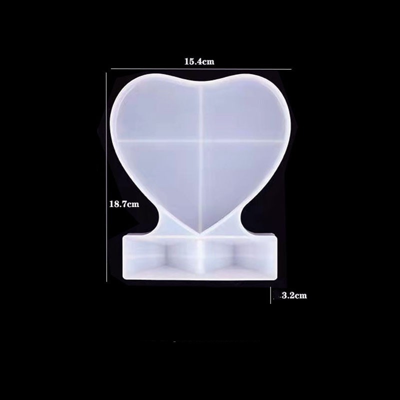 Double Heart Silicone Resin Mold with Stand — photo 2