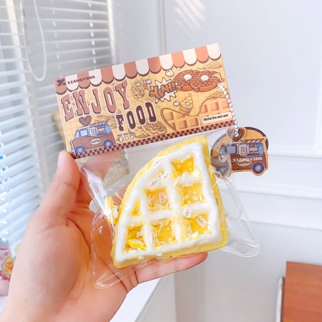Triangle Waffle Wedge Squishy Keychain