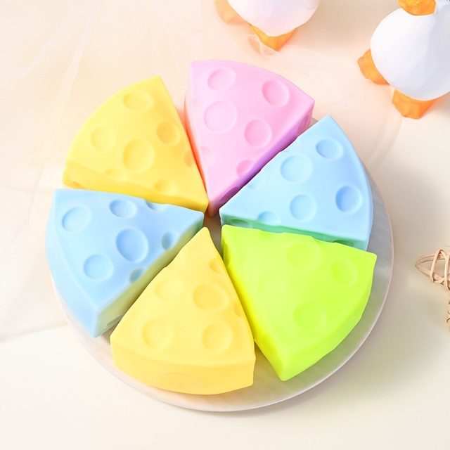 Pastel Cheese Wedge Squeeze Toy (Assorted Colors)