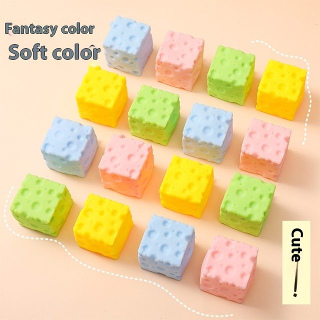 Swiss Cheese Cube Squishies (Random Color)