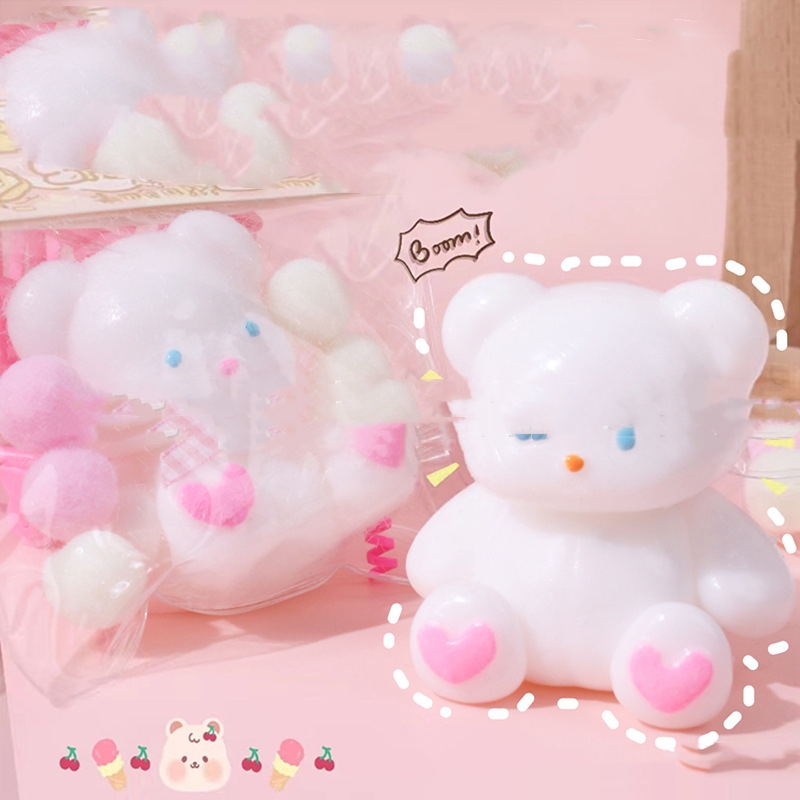 White Love Bear Squishy With Heart Feet โ photo 3