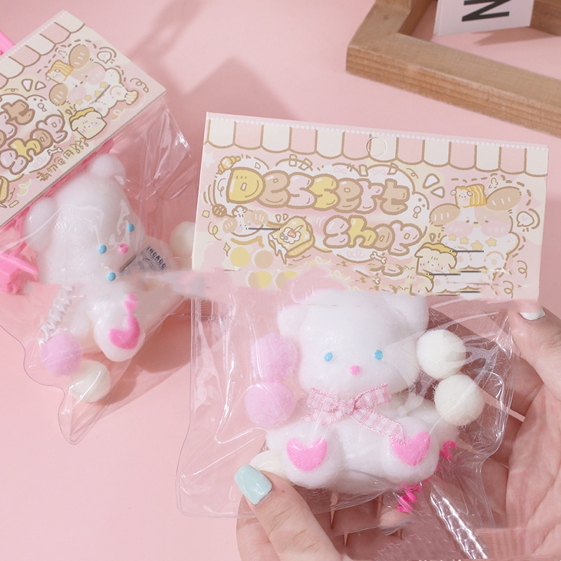 White Love Bear Squishy With Heart Feet โ photo 4