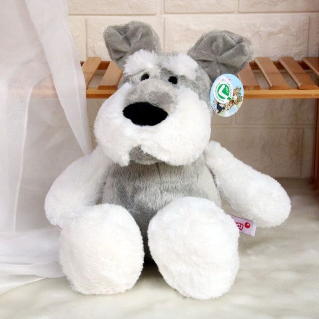 Sitting Grey Schnauzer Plush