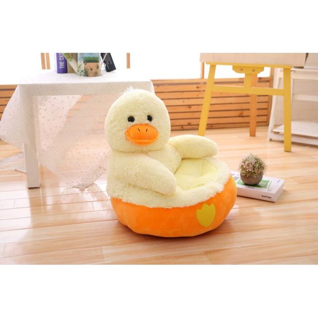 Sunny Duck Kids' Plush Sofa Chair with Orange Base