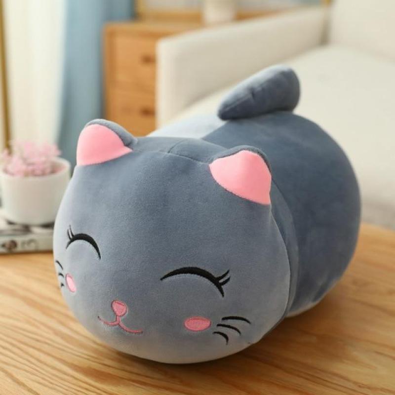 Chubby Grey Cat Plush Pillow — photo 6